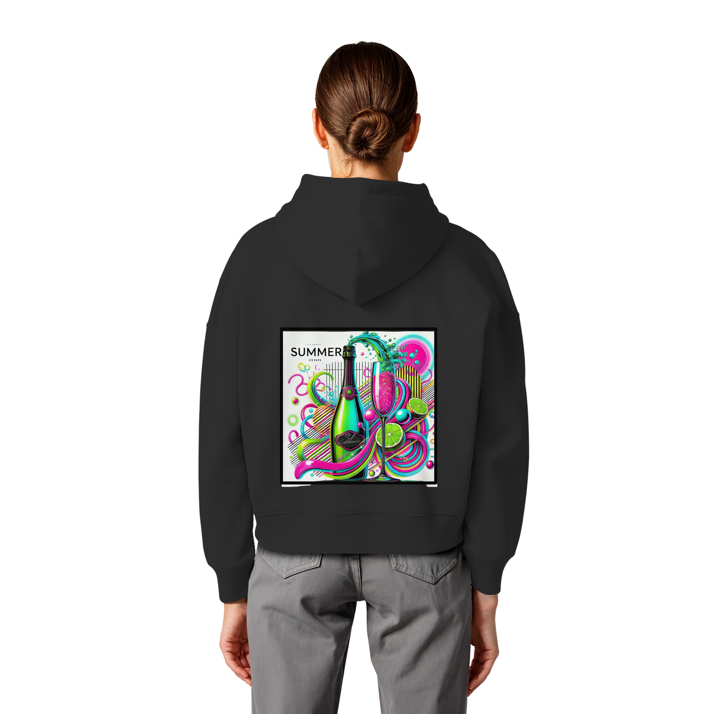 Neon Fresh - Womens Organic Boxcut Hoodie
