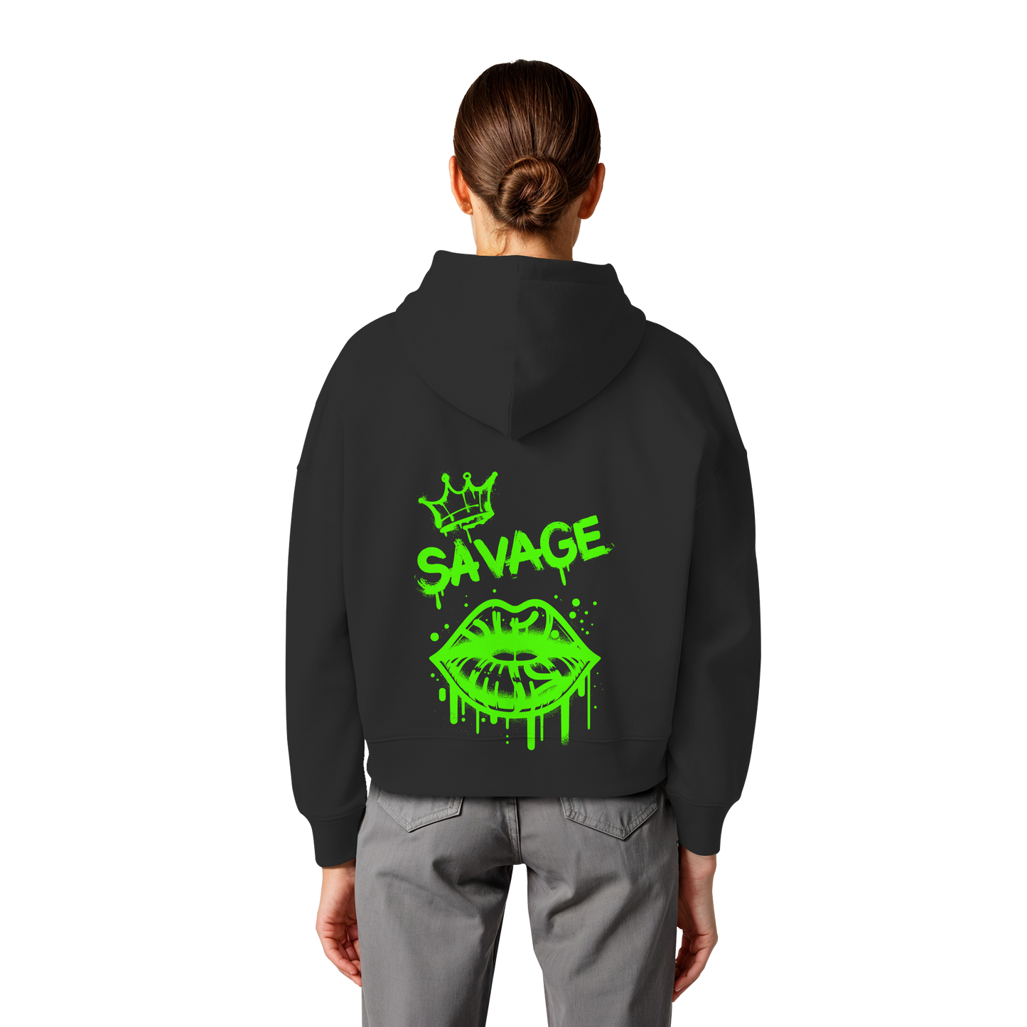 Kiss of Attitude - Womens Organic Boxcut Hoodie