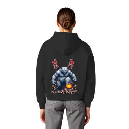 Teddy Terror - Womens Organic Boxcut Hoodie