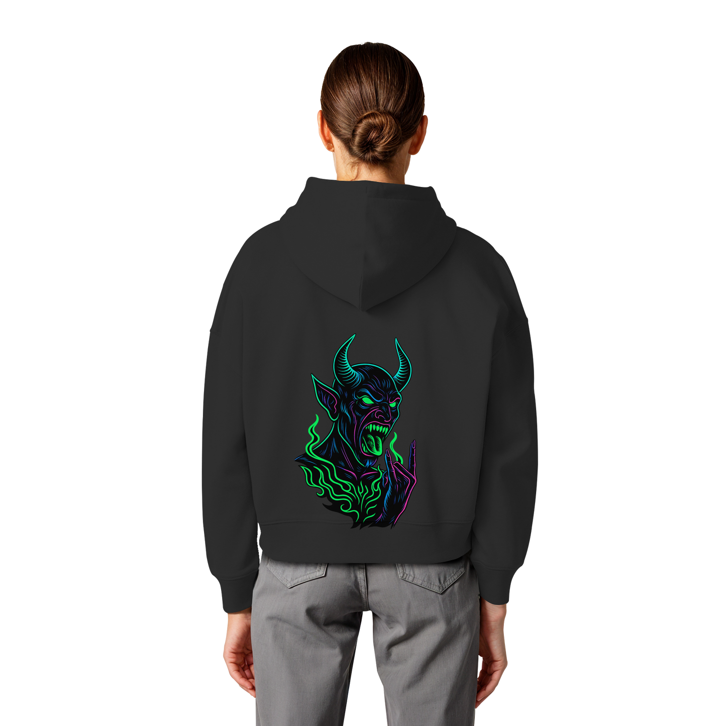 Neon Hellfire - Womens Organic Boxcut Hoodie