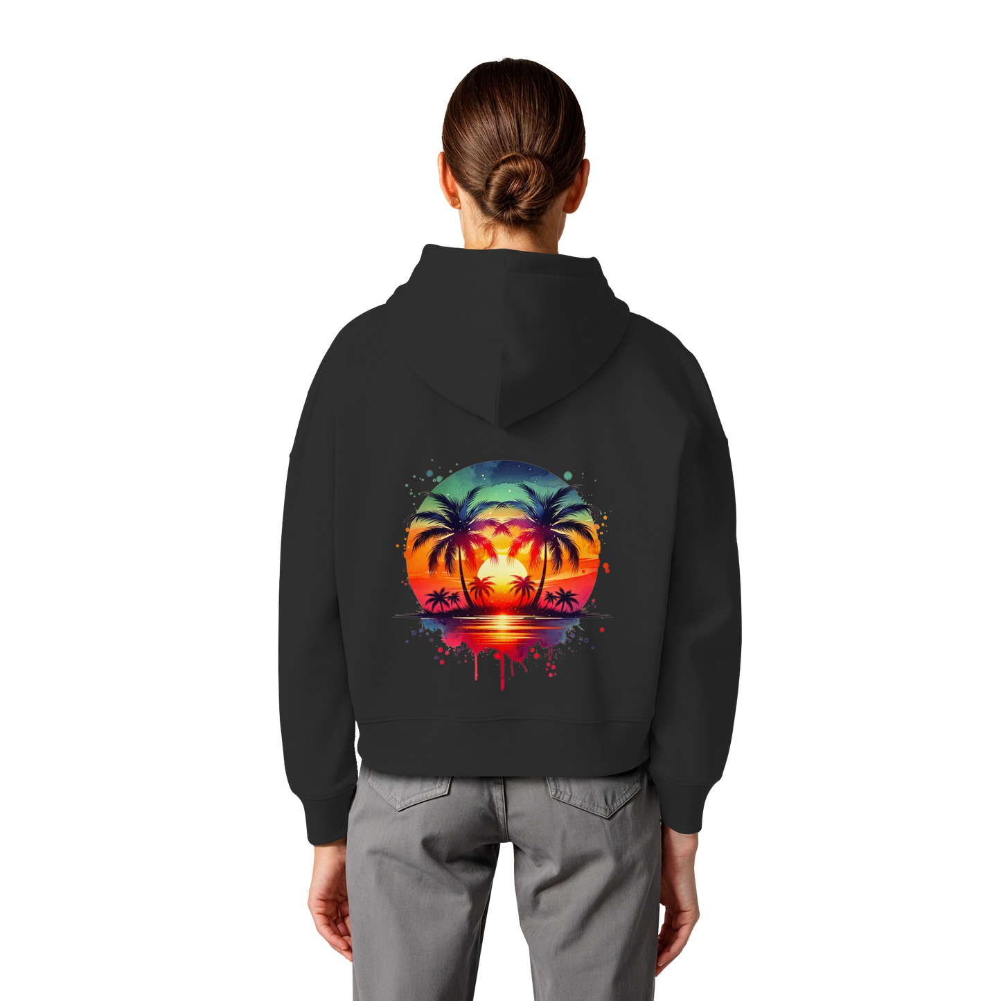 Tropical Sunset - Womens Organic Boxcut Hoodie