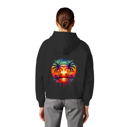 Tropical Sunset - Womens Organic Boxcut Hoodie