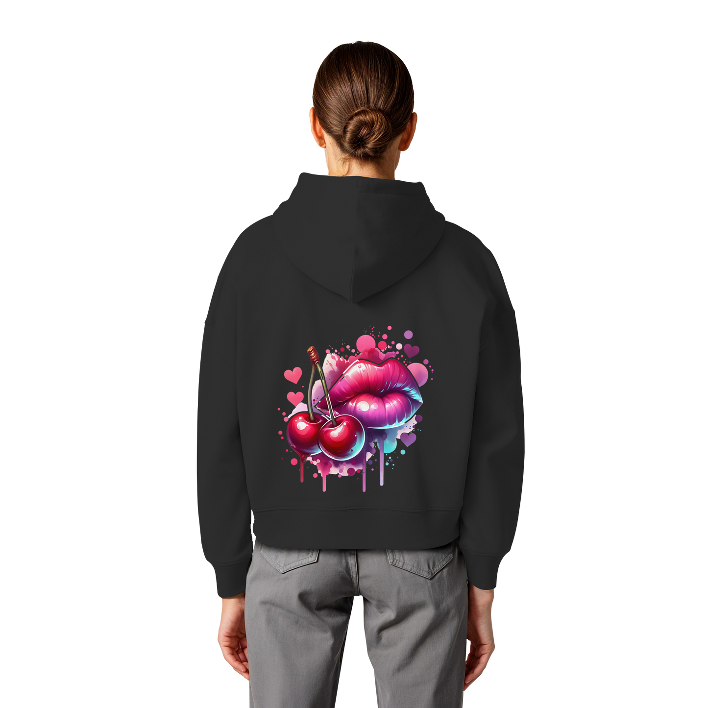 Cherry Kisses - Womens Organic Boxcut Hoodie