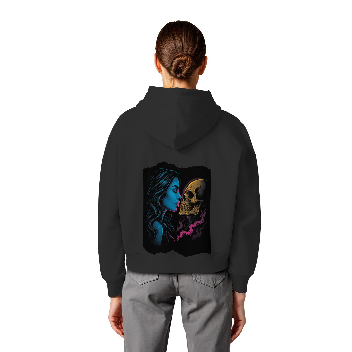Kissing Skull - Womens Organic Boxcut Hoodie