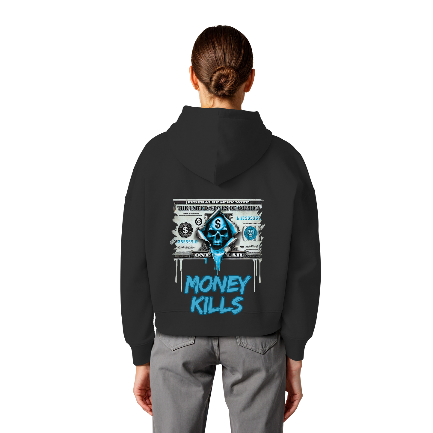 Money Kills - Womens Organic Boxcut Hoodie