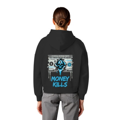 Money Kills - Womens Organic Boxcut Hoodie