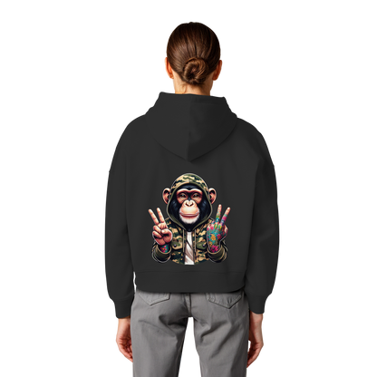 Jungle Ink Monkey - Womens Organic Boxcut Hoodie