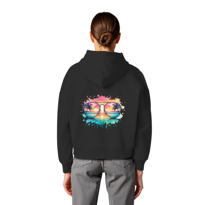 Tropical Sunset Glasses - Womens Organic Boxcut Hoodie