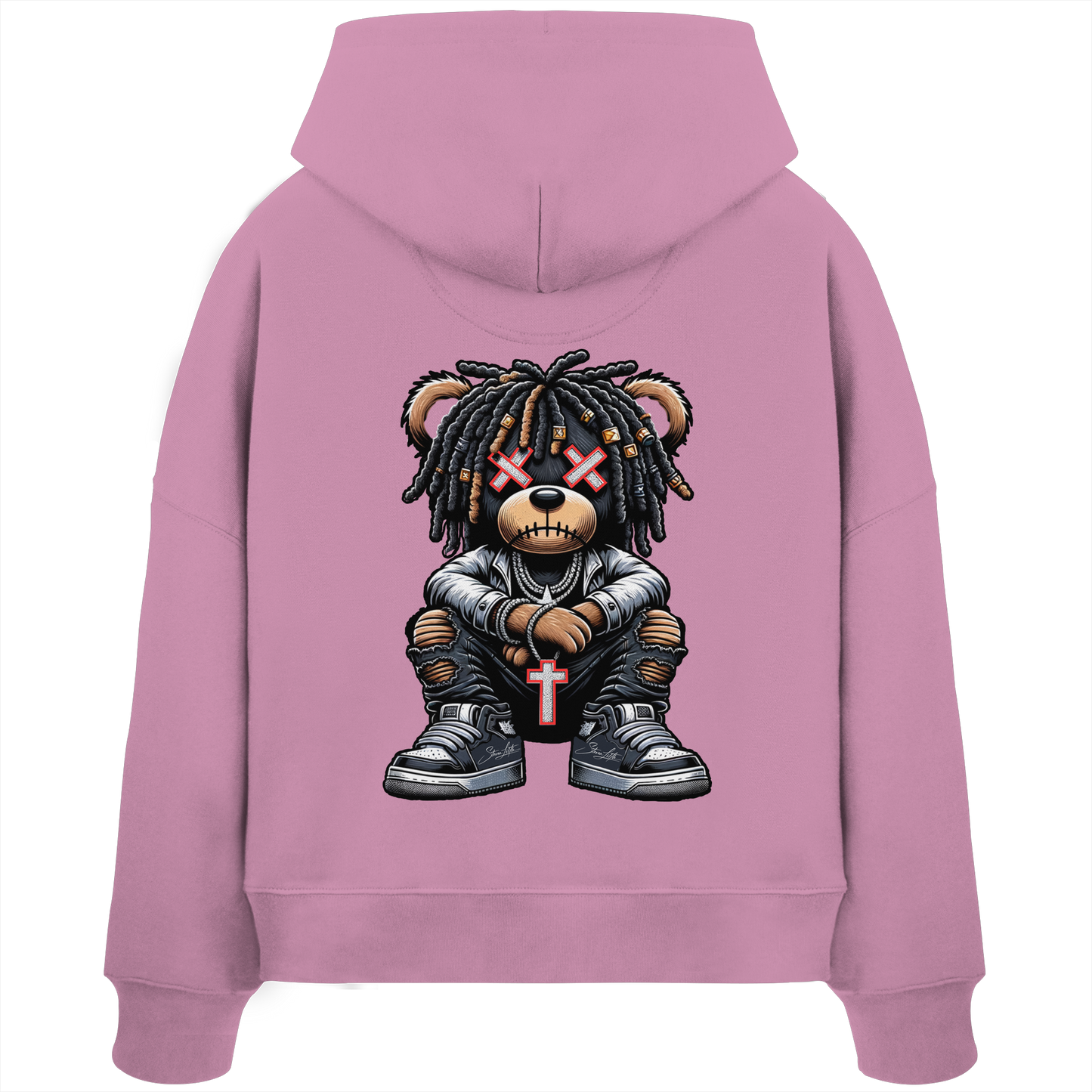 Badass Teddy - Womens Organic Boxcut Hoodie