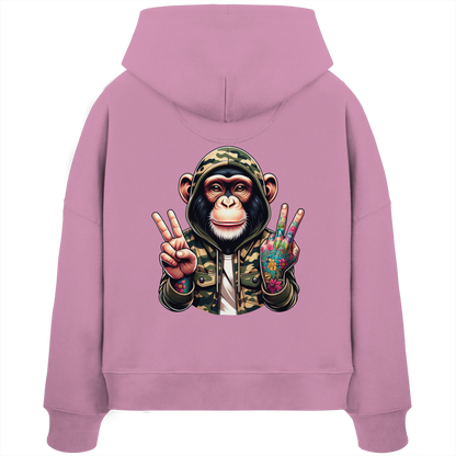 Jungle Ink Monkey - Womens Organic Boxcut Hoodie