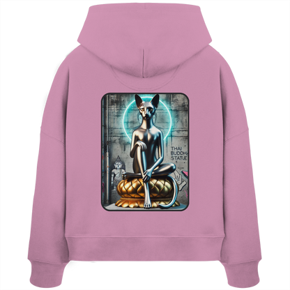 Mystic Cat - Sweat à capuche bio Boxcut pour femme
