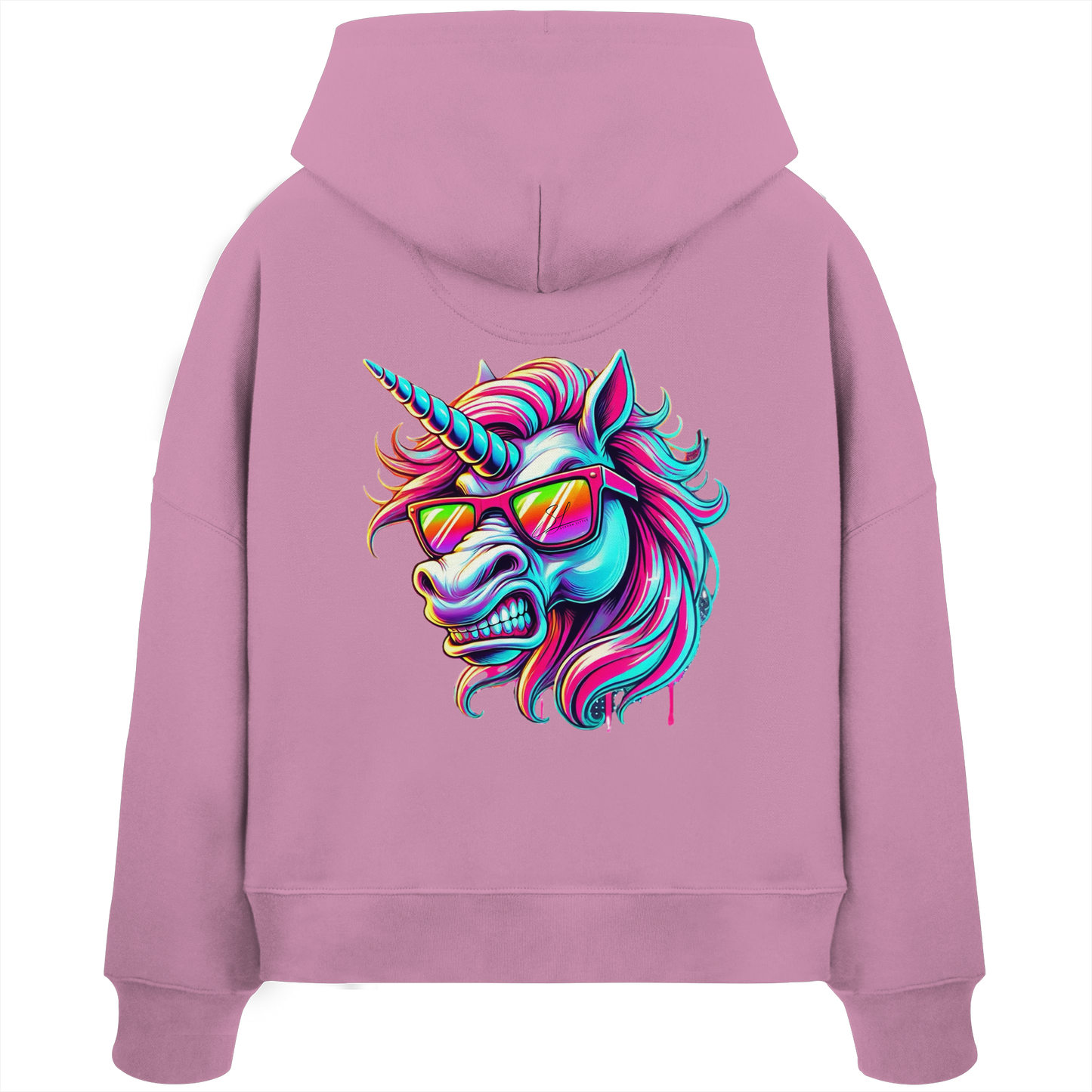 Funky Unicorn - Womens Organic Boxcut Hoodie