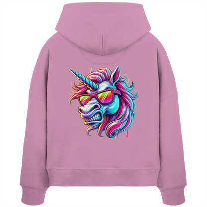 Funky Unicorn - Womens Organic Boxcut Hoodie