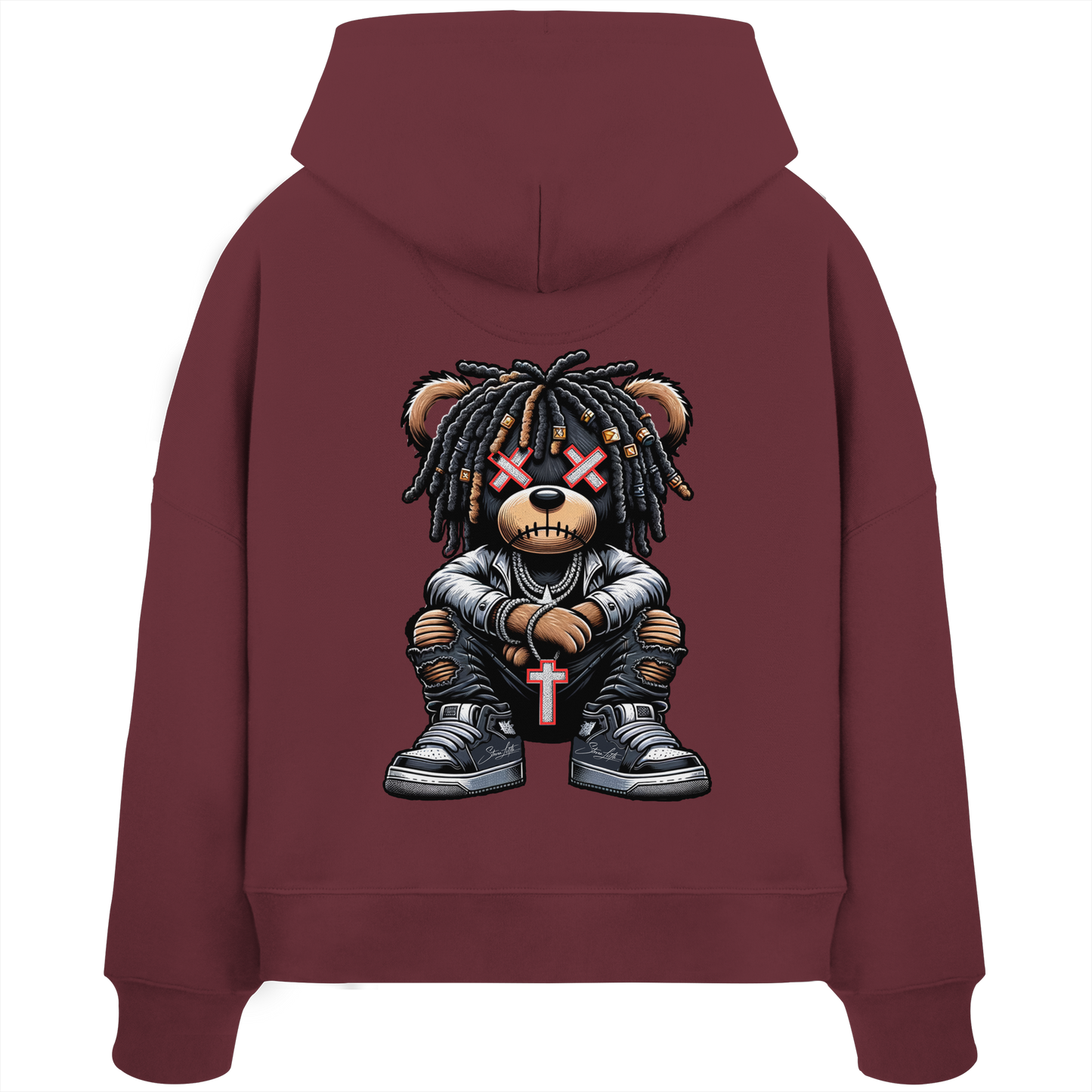 Badass Teddy - Womens Organic Boxcut Hoodie