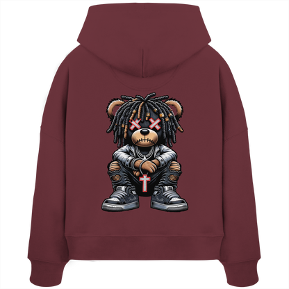 Badass Teddy - Womens Organic Boxcut Hoodie
