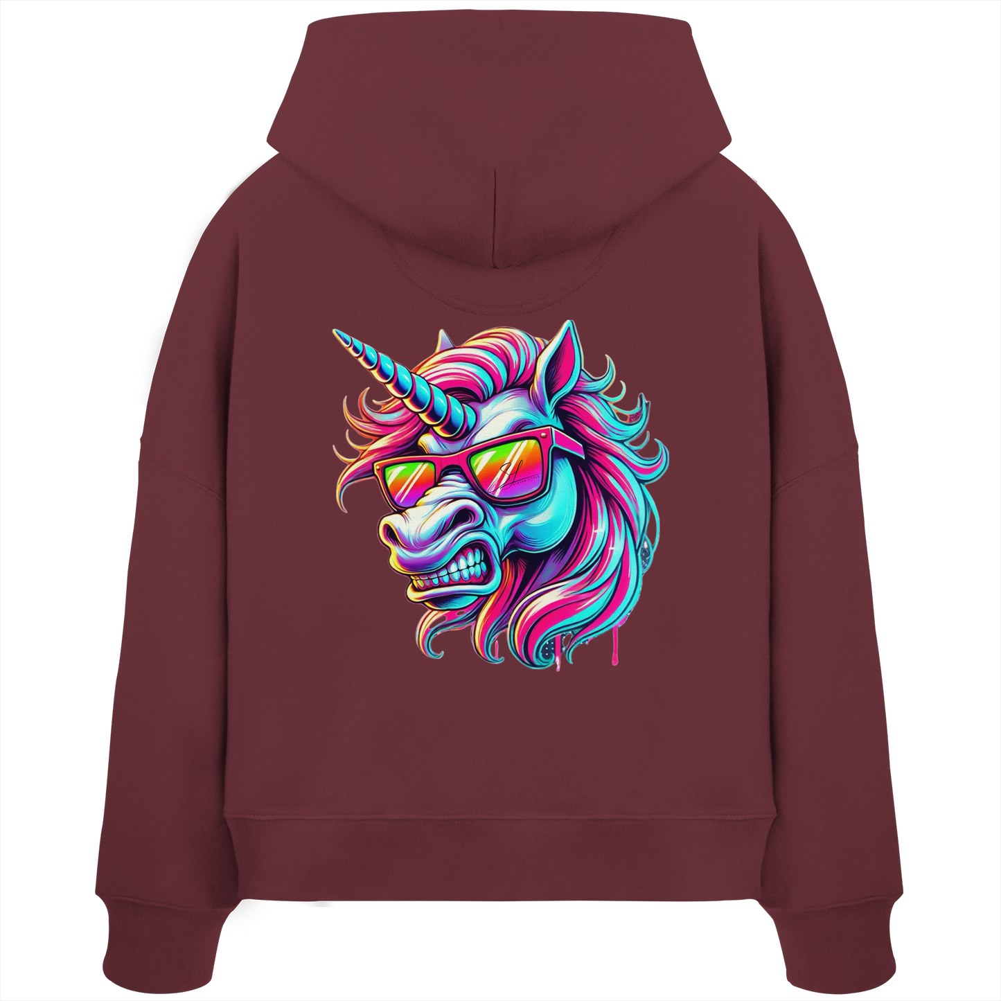 Funky Unicorn - Womens Organic Boxcut Hoodie