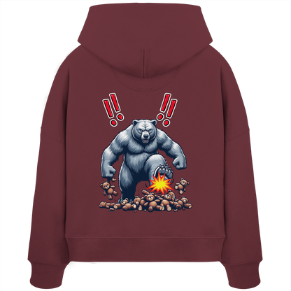 Teddy Terror - Womens Organic Boxcut Hoodie
