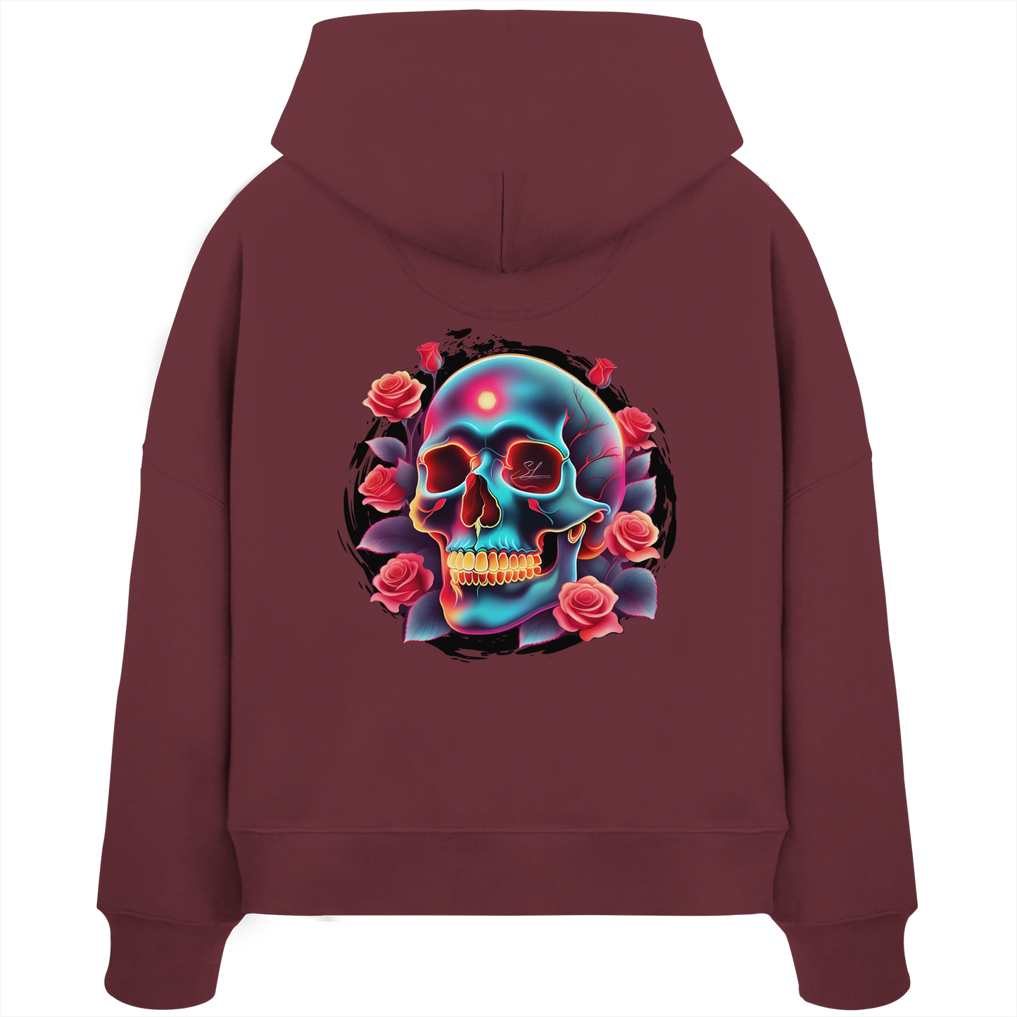 Glow Skull - Womens Organic Boxcut Hoodie