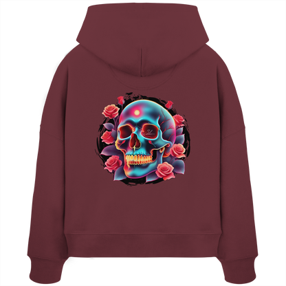 Glow Skull - Womens Organic Boxcut Hoodie