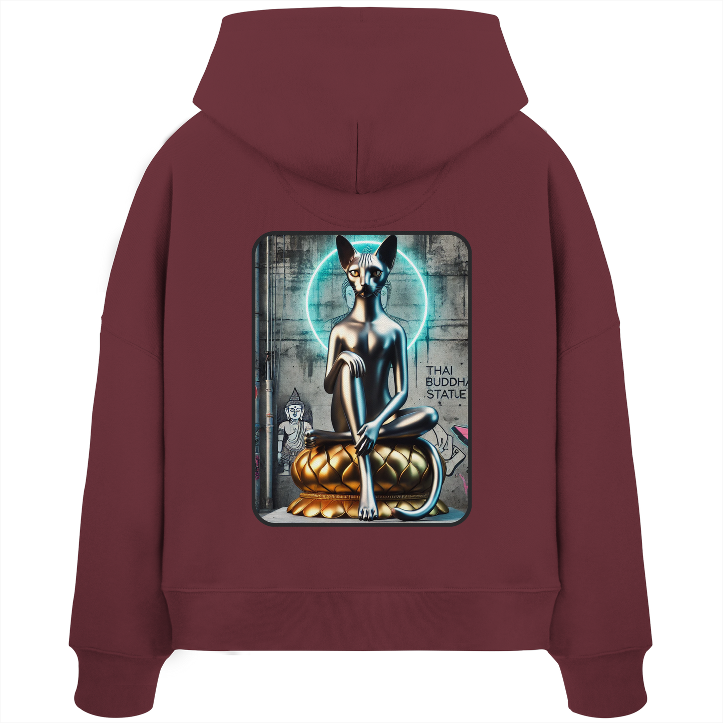 Mystic Cat - Sweat à capuche bio Boxcut pour femme