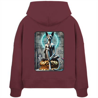 Mystic Cat - Sweat à capuche bio Boxcut pour femme
