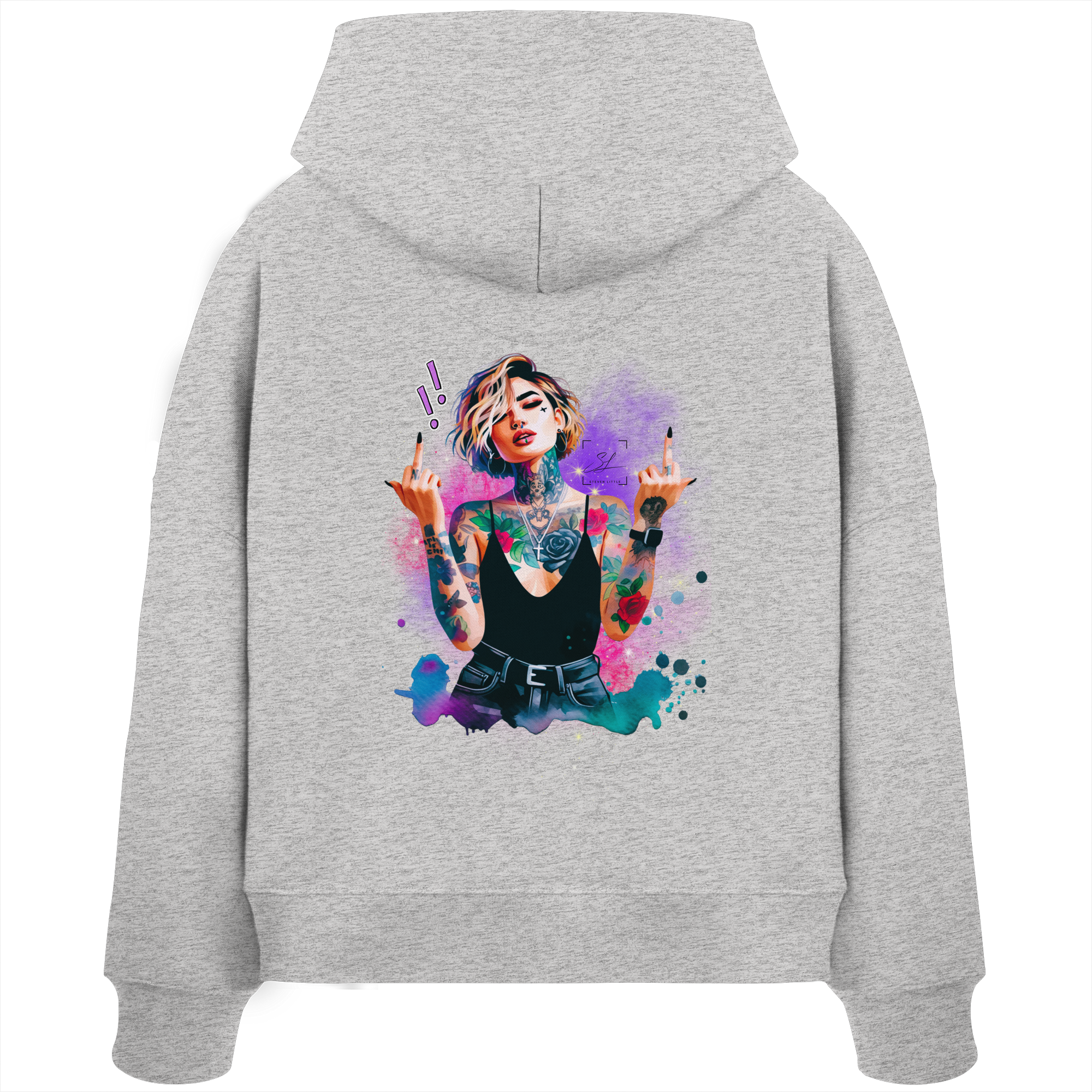 Rebel Rose - Sweat à capuche Boxcut bio pour femme