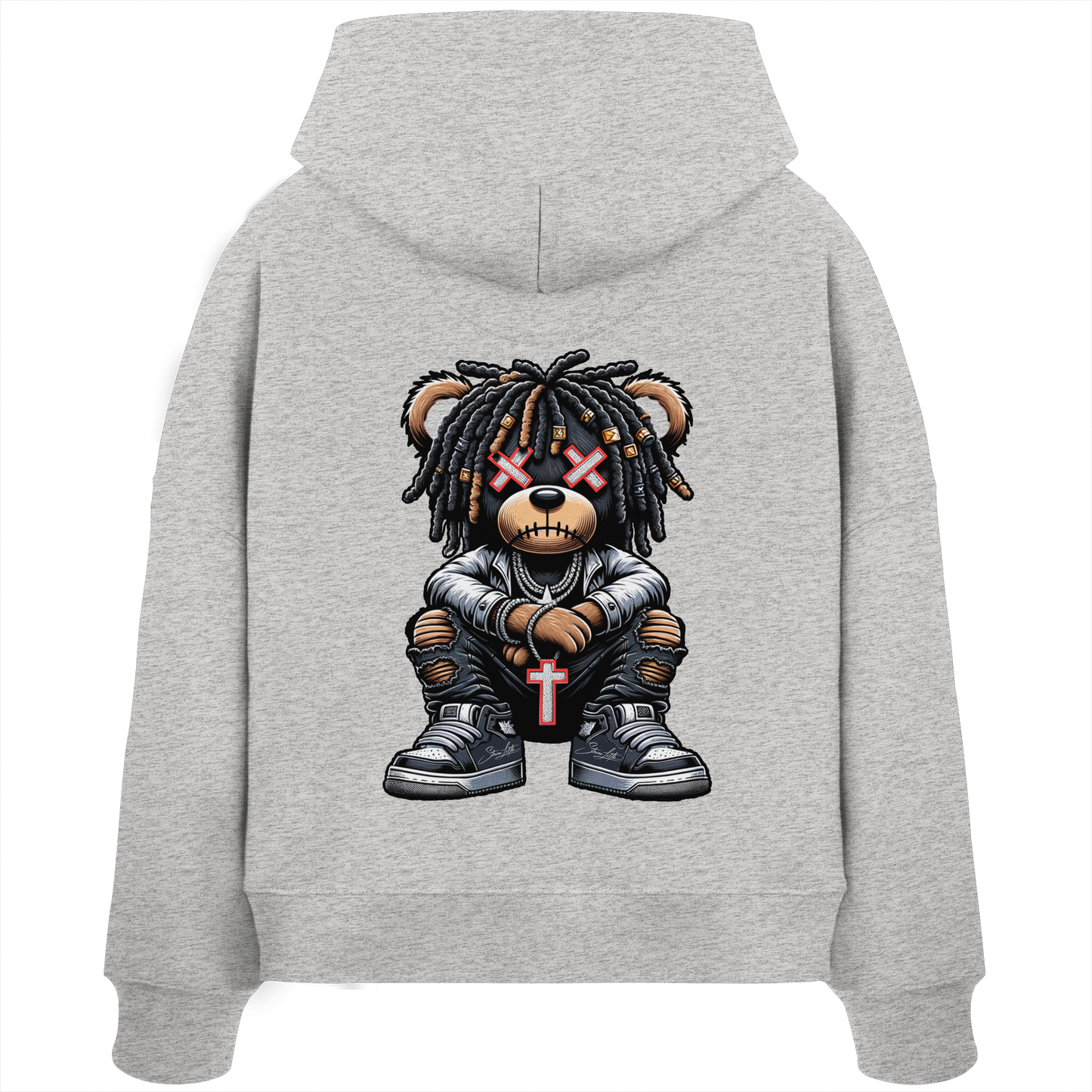 Badass Teddy - Womens Organic Boxcut Hoodie