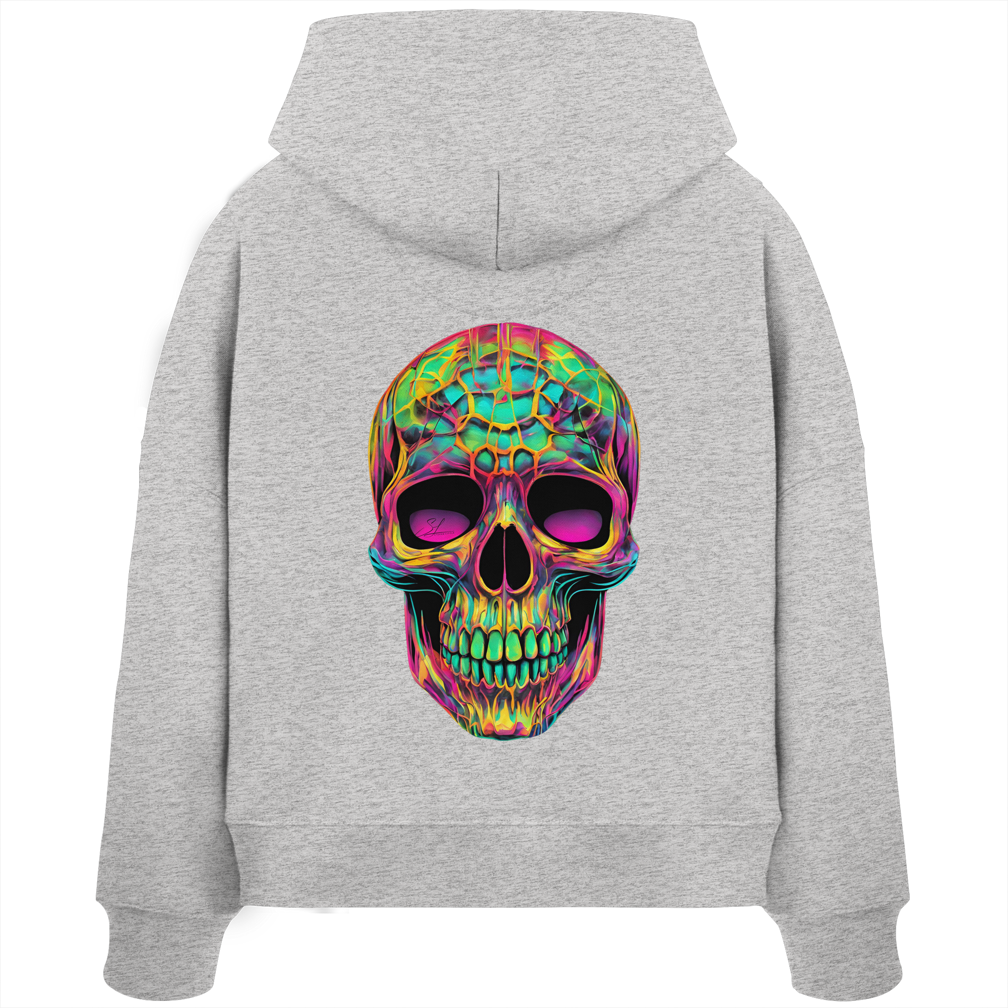 Psychedelic Skull - Womens Organic Boxcut Hoodie