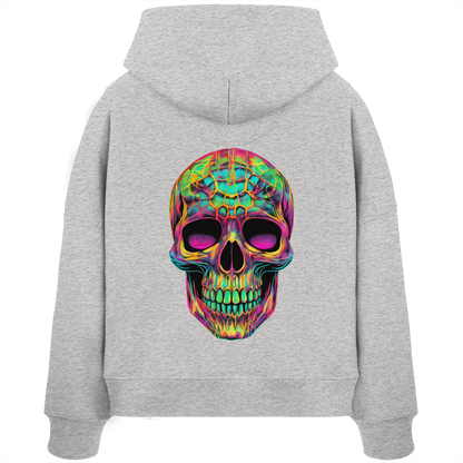 Psychedelic Skull - Womens Organic Boxcut Hoodie