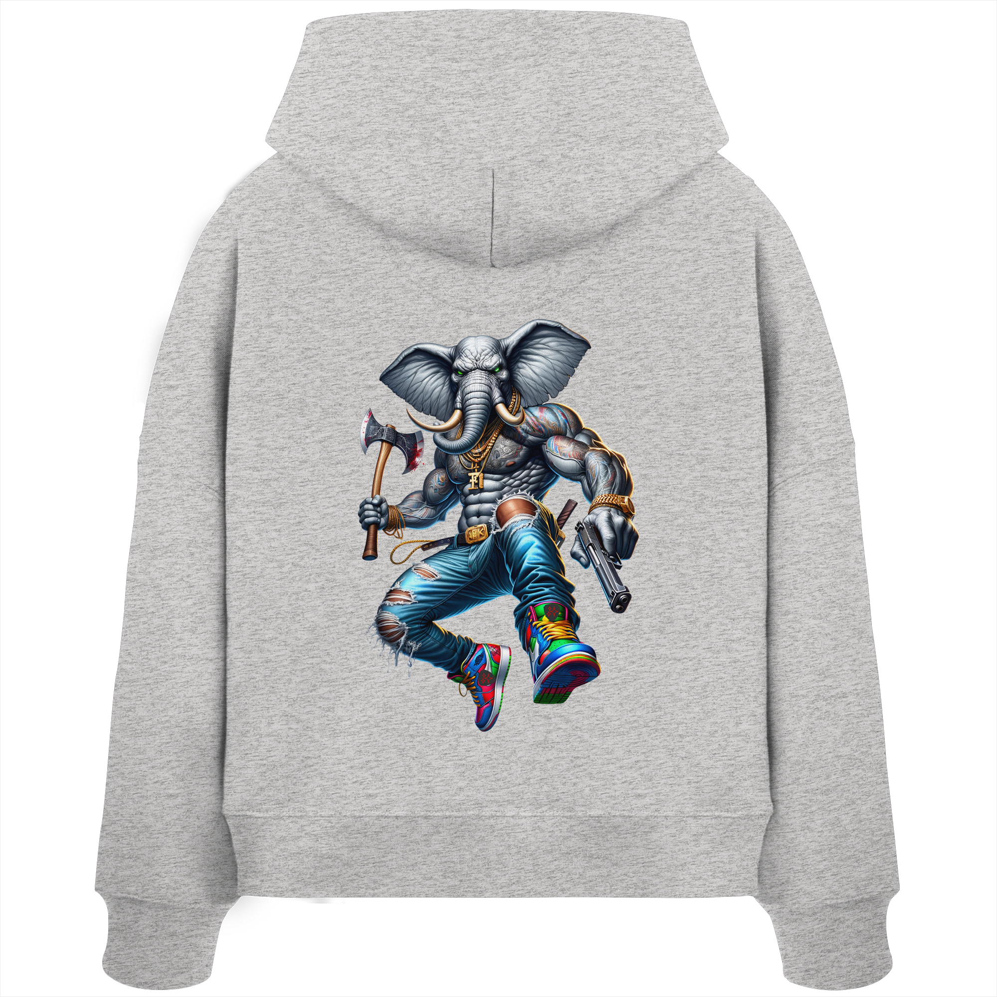 Elephant Warrior - Womens Organic Boxcut Hoodie