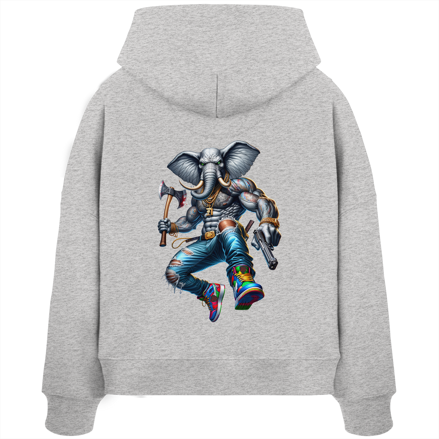 Elephant Warrior - Womens Organic Boxcut Hoodie