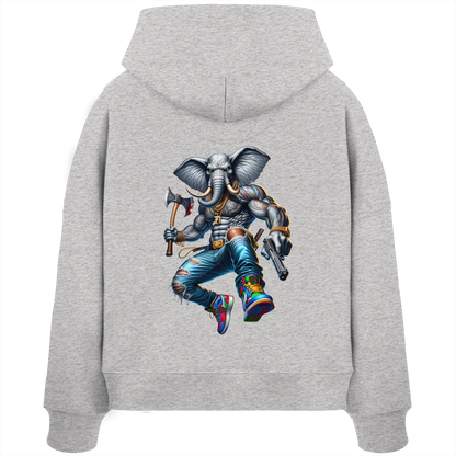 Elephant Warrior - Womens Organic Boxcut Hoodie