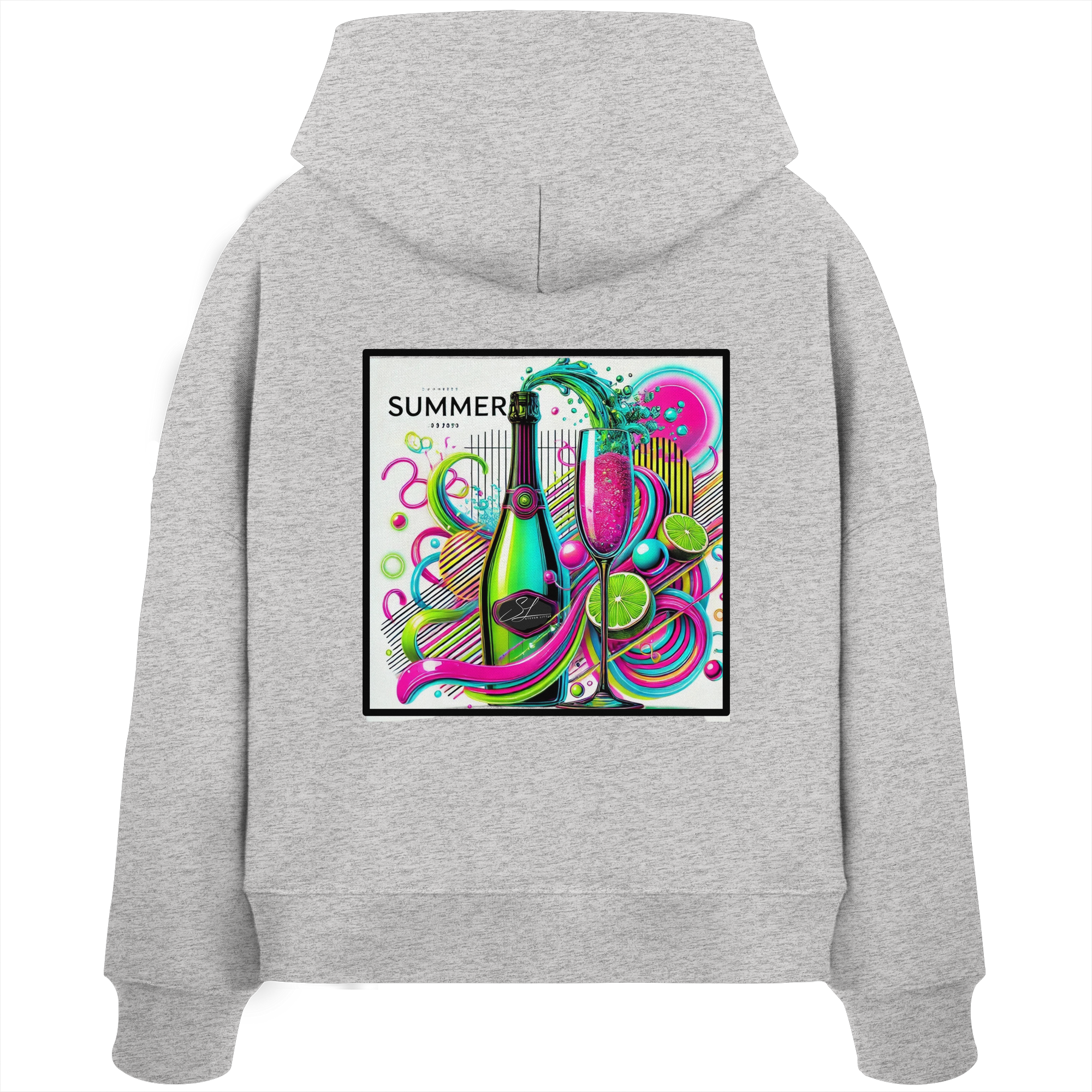 Neon Fresh - Womens Organic Boxcut Hoodie
