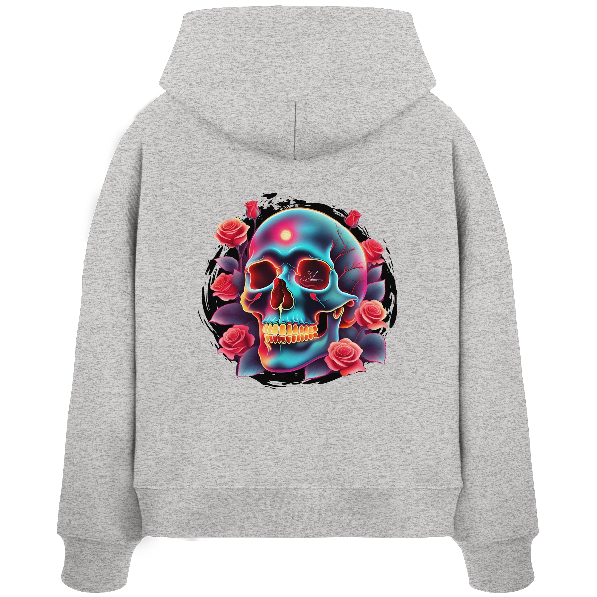 Sweat à capuche bio Boxcut pour femme avec motif tête de mort phosphorescente