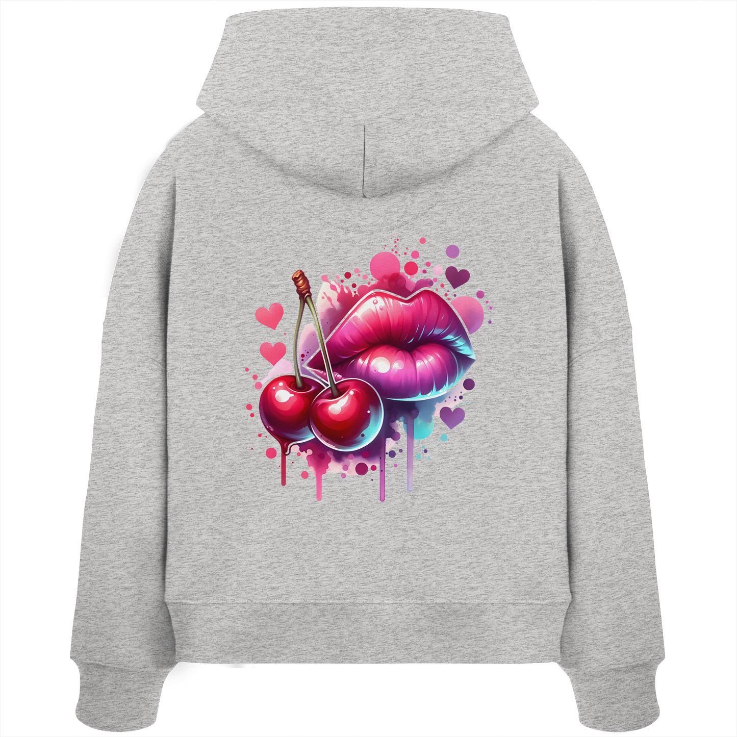 Cherry Kiss - Womens Organic Boxcut Hoodie