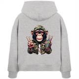 Jungle Ink Monkey - Womens Organic Boxcut Hoodie