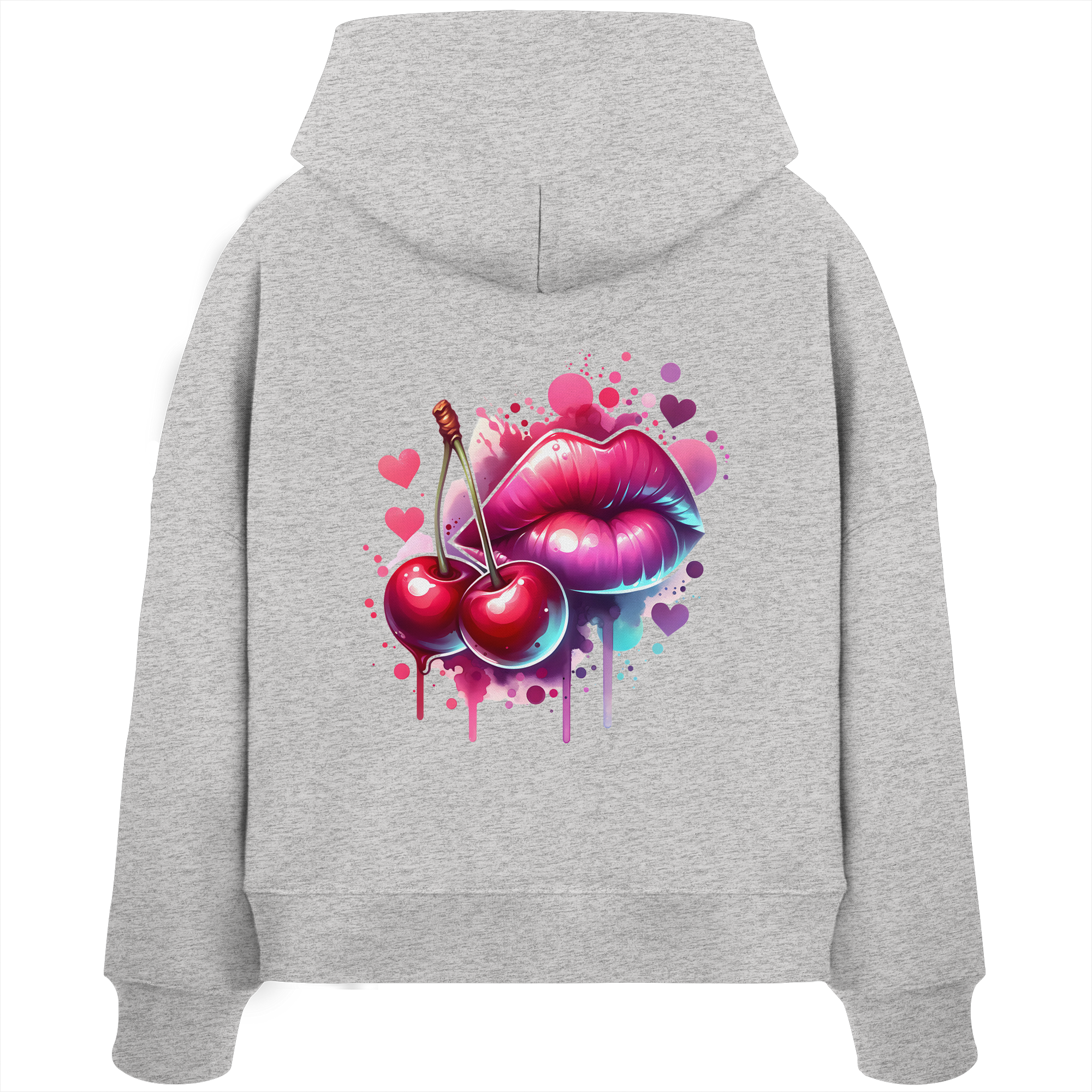 Cherry Kisses - Womens Organic Boxcut Hoodie