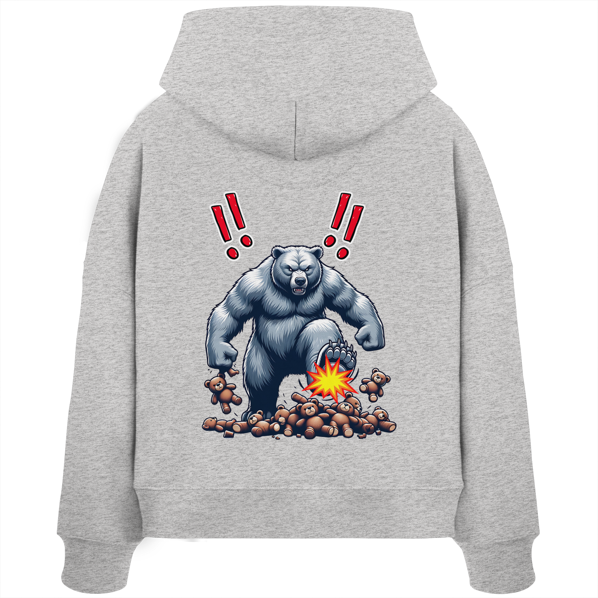 Teddy Terror - Womens Organic Boxcut Hoodie