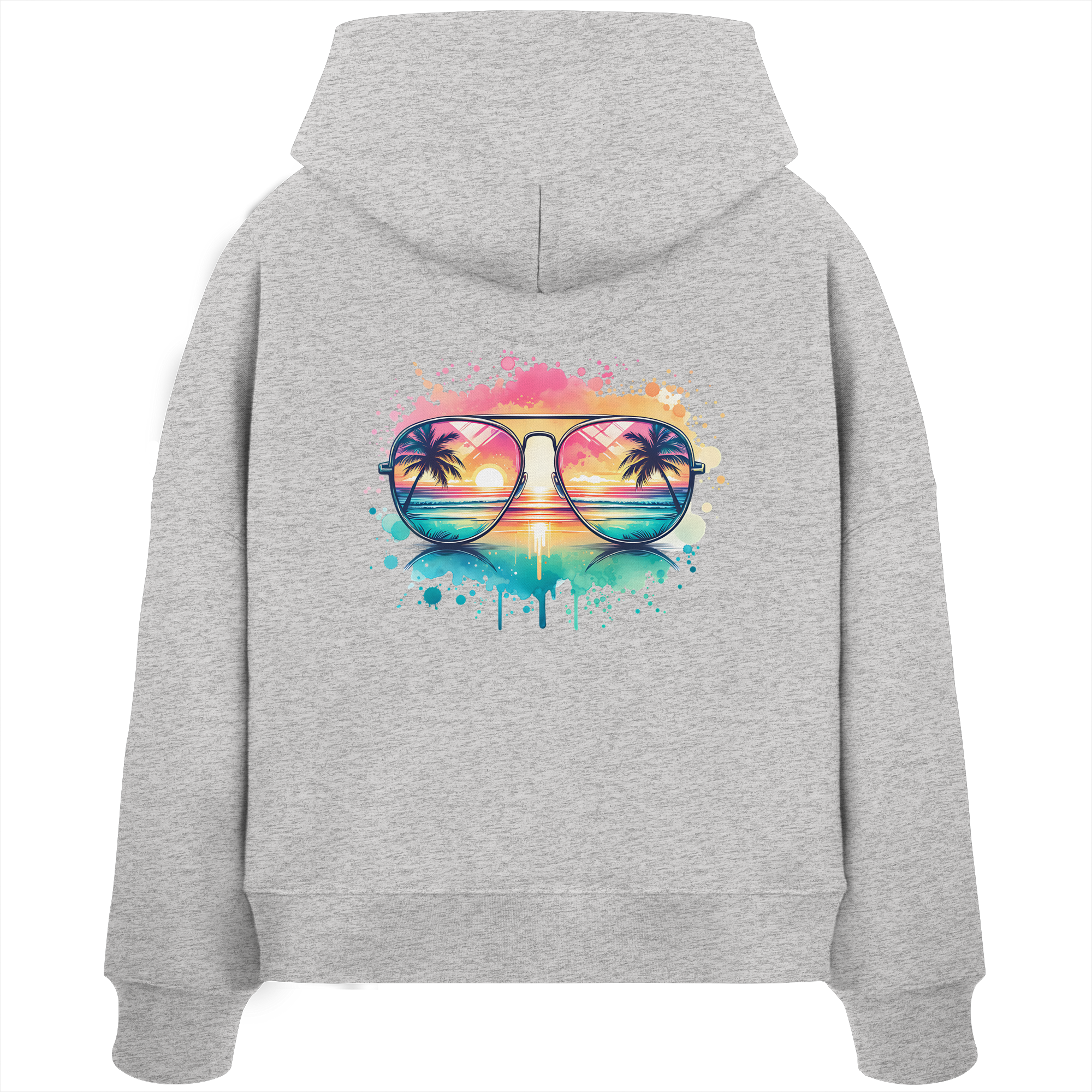 Tropical Sunset Glasses - Womens Organic Boxcut Hoodie