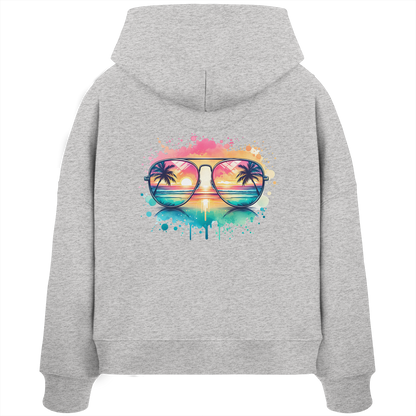 Tropical Sunset Glasses - Womens Organic Boxcut Hoodie