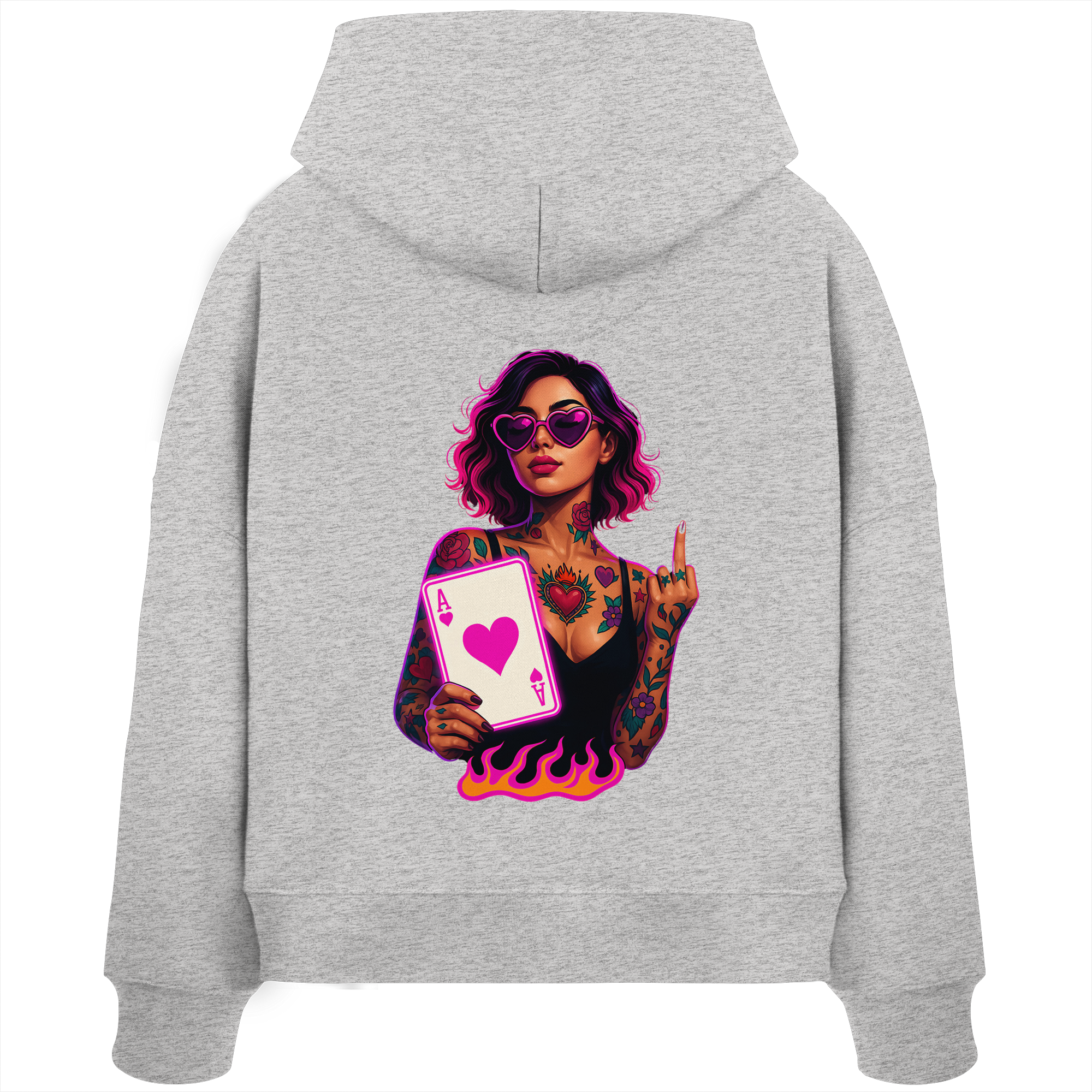 Queen of Hearts - Womens Organic Boxcut Hoodie