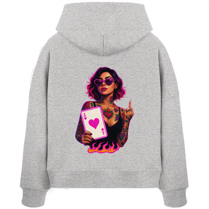 Queen of Hearts - Womens Organic Boxcut Hoodie