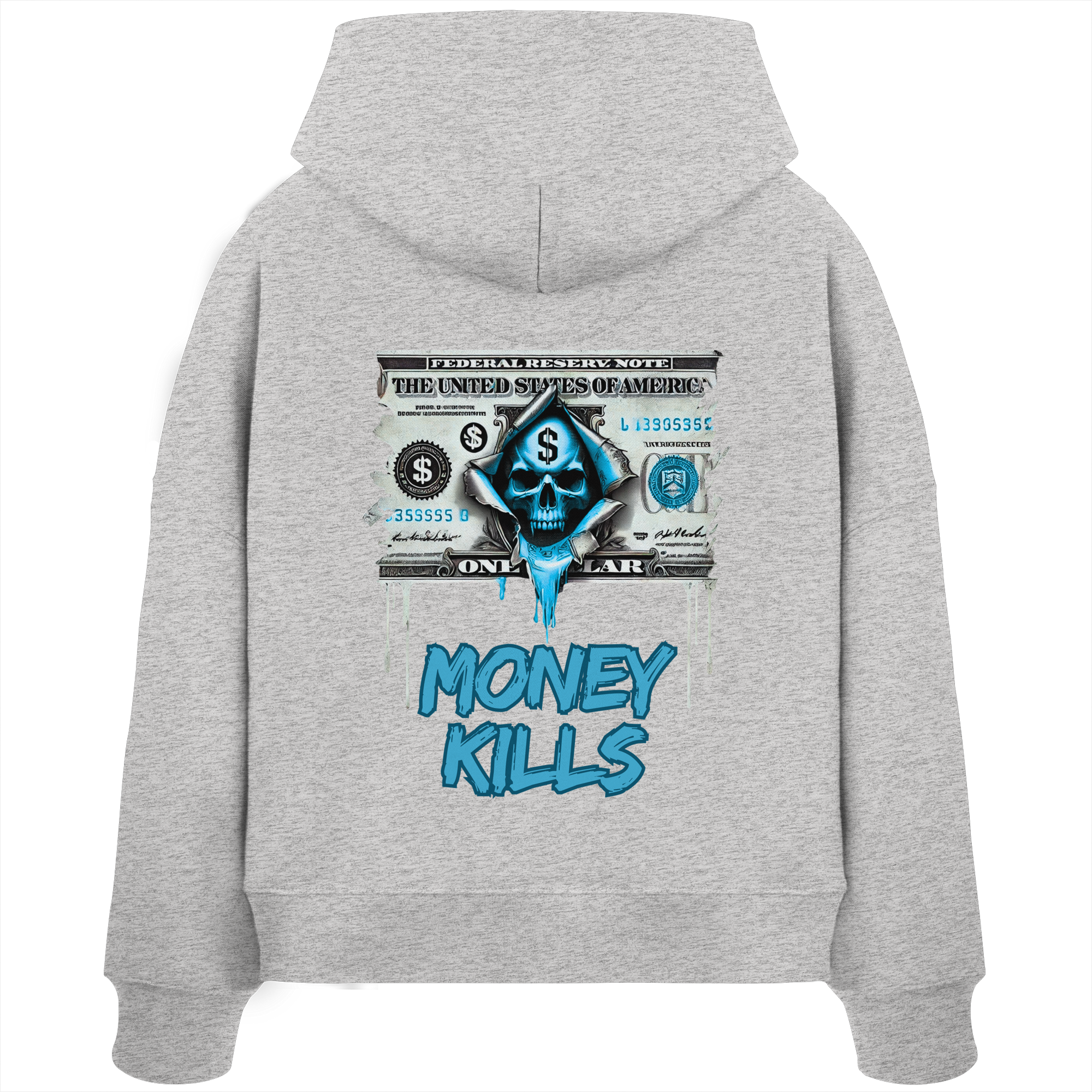 Money Kills - Sweat à capuche bio Boxcut pour femme