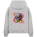 Sweat à capuche bio Boxcut pour femme avec motif tête de mort florale