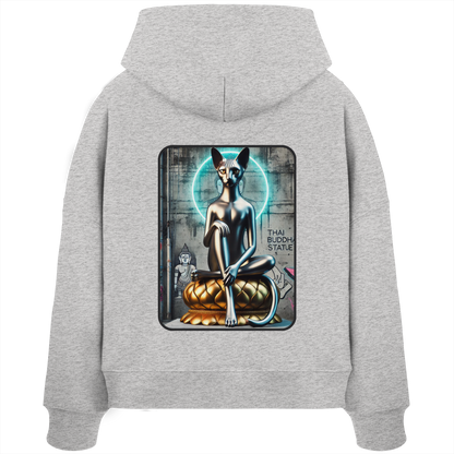 Mystic Cat - Sweat à capuche bio Boxcut pour femme