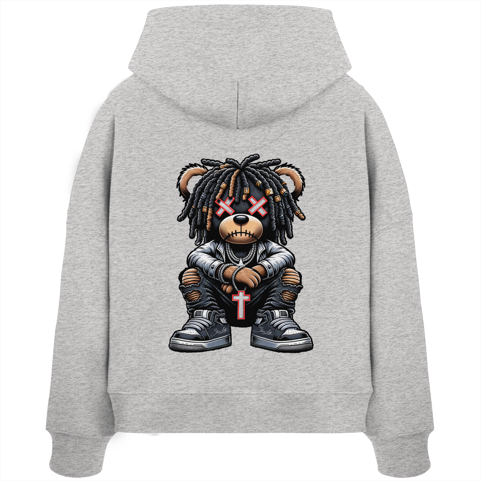 Bad Ass Teddy - Womens Organic Boxcut Hoodie