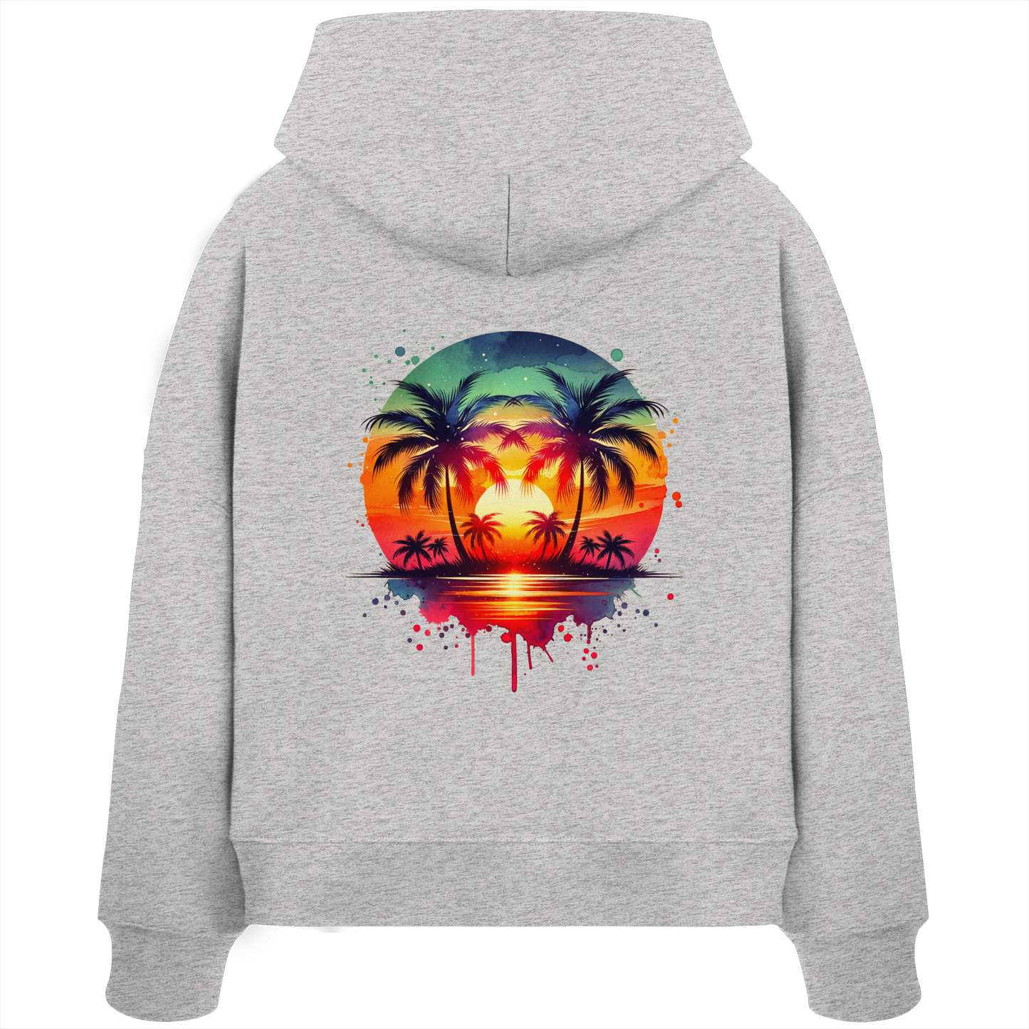 Tropical Sunset - Womens Organic Boxcut Hoodie