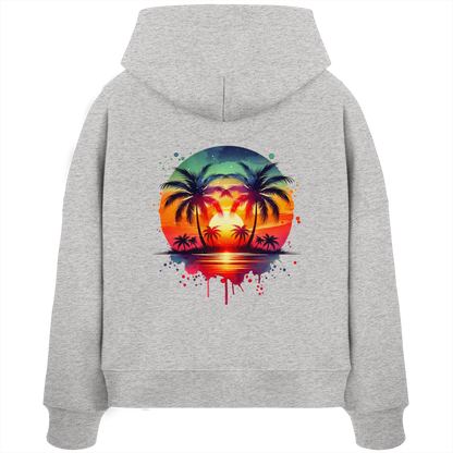 Tropical Sunset - Womens Organic Boxcut Hoodie