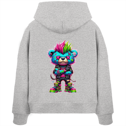 Punk Neon Teddy - Womens Organic Boxcut Hoodie