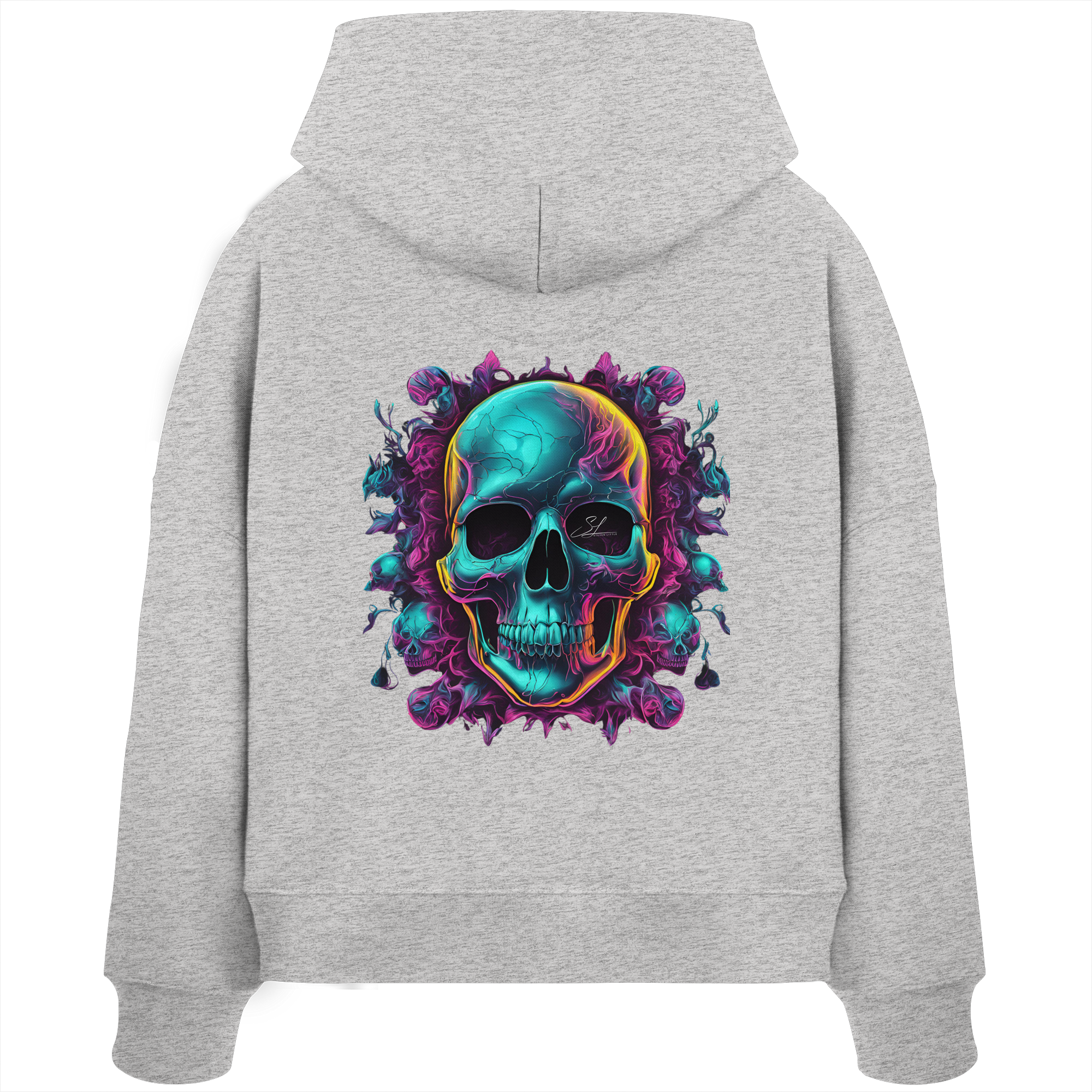 Sweat à capuche bio pour femme Motif crâne galactique